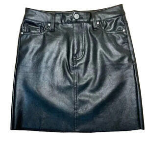 NORDSTROM Love Fire Black Faux Leather Mini Skirt - size 25
